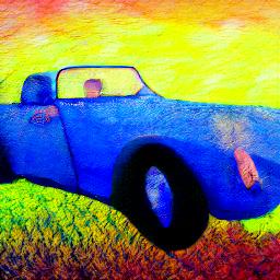 generated: a painting of a sport car in the style of Monet #3